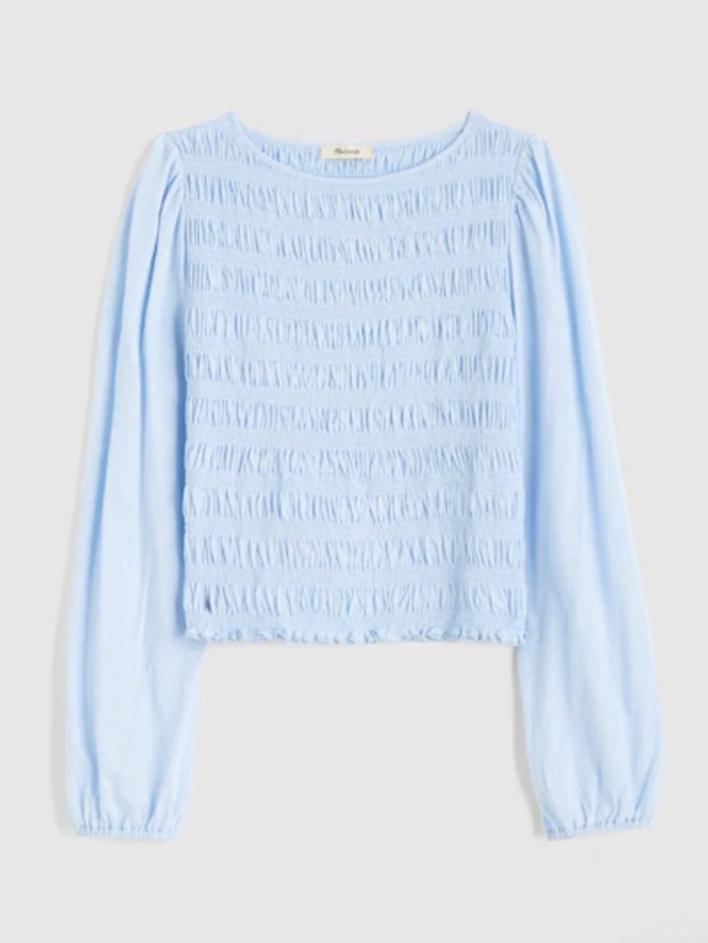 Madewell Smocked Boatneck Top